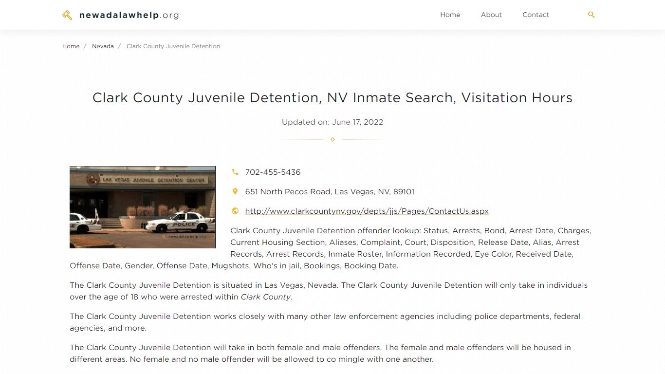 Clark County Juvenile Detention, NV Inmate Search ...