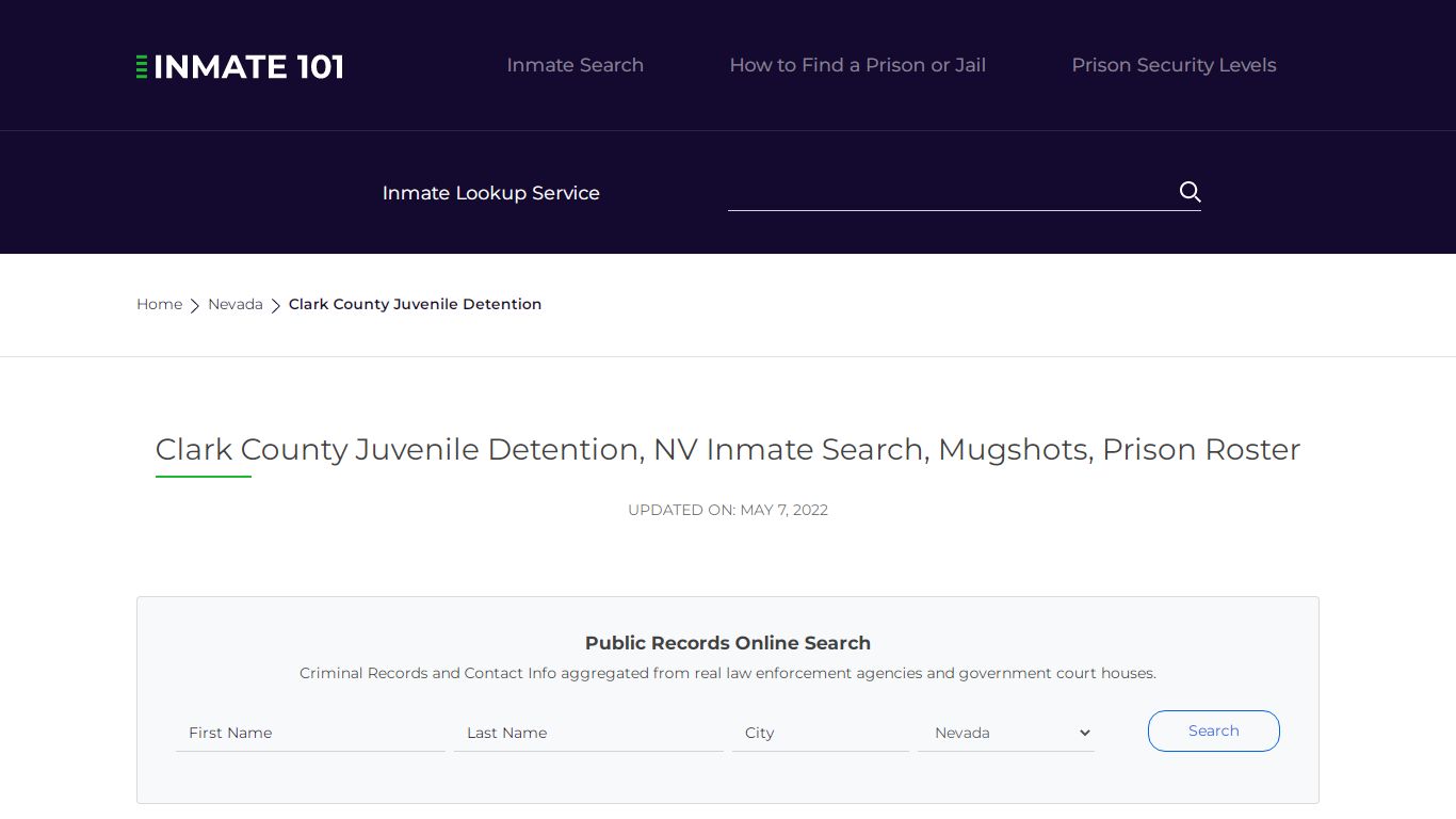 Clark County Juvenile Detention, NV Inmate Search ...